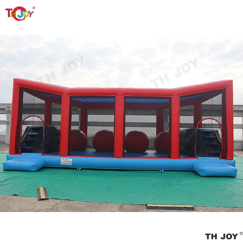 

Big Red Ballers Wipe out Challenge Interactive Game Inflatable Wipeout Ball Obstacle Games