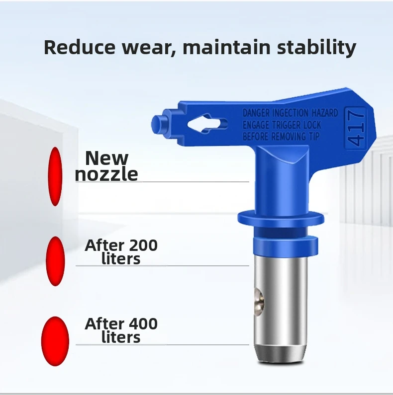 Blue Spray Nozzle Side Tube Set For Paint Latex Sprayer Machine 395 490 495 595 High Hardness Atomizing Tip Air Compressor Tool