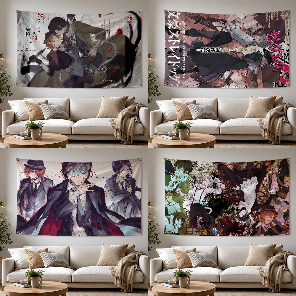 Anime B-Bungo Stray Dogs Outdoor Flag for Home Camping Party Club Decor Garden Yard Wall Hanging Banner