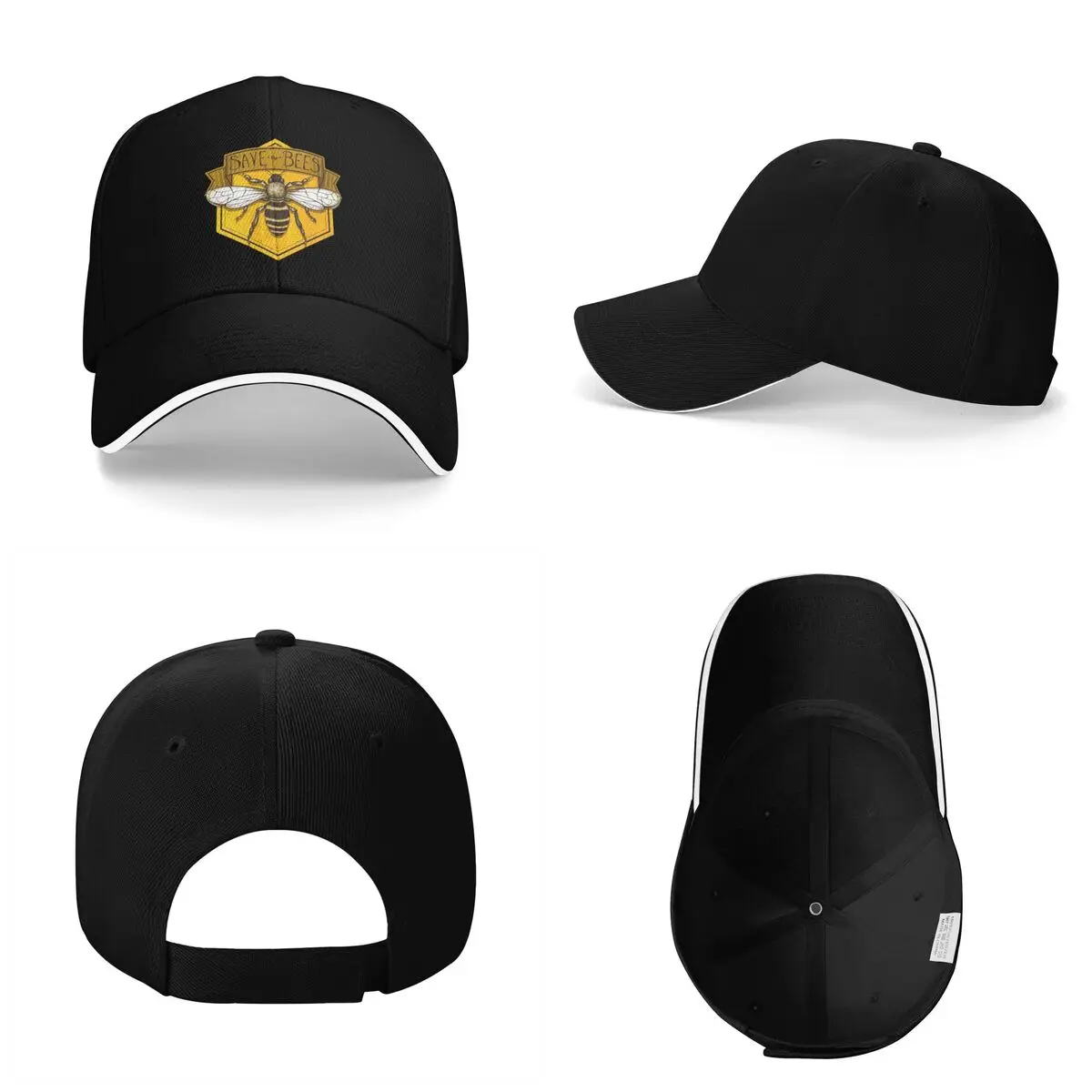 Unisex Baseball Hats Save The Bees Printed Outdoor Streetwear Summer Sports Baseball Caps Hip Hop Cap Casquette Hats