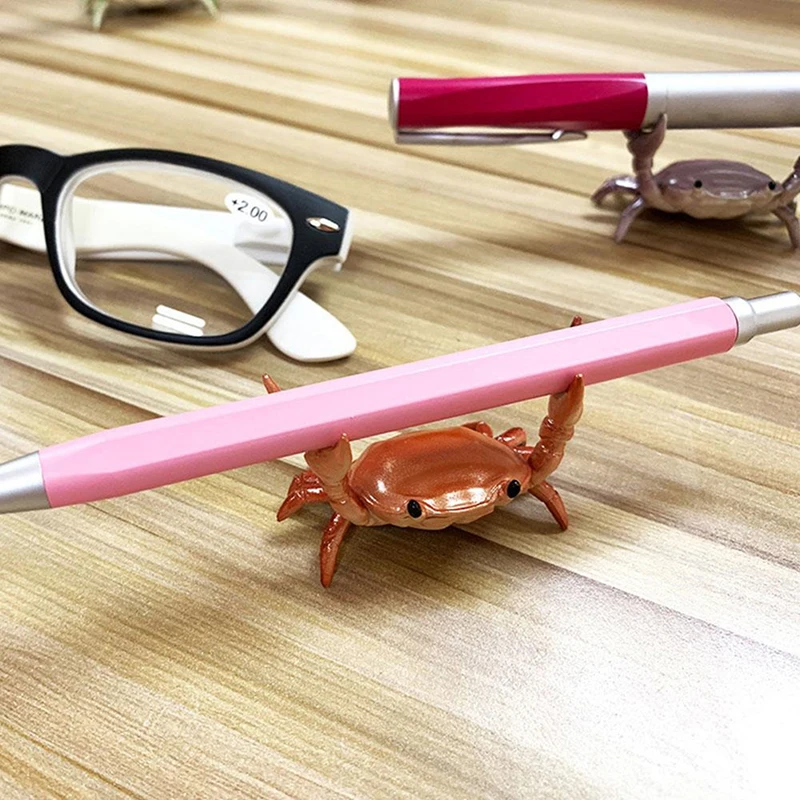 New Japanese Creative Cute Crab Pen Holder Weightlifting Crabs Penholder Bracket Storage Rack Gift Stationery