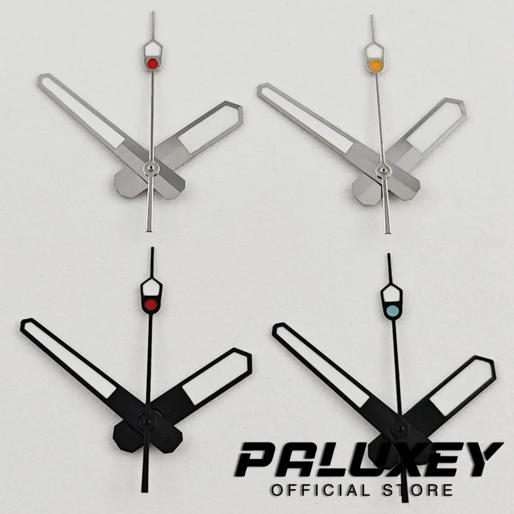 NH35 62MAS Silver Watch Hands Luminous Hands Suitable for NH34 NH35 NH36 7S26 7S36 4R35 4R36 Automatic Movements Green Luminous