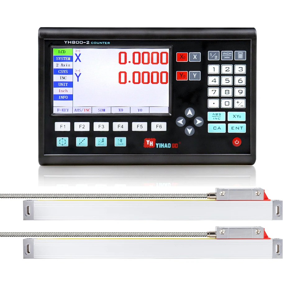 2/3 Axis YH800 LCD Dro Digital Readout for Lathe Mill CNC with Linear Scale Linear Optical Lines 100 to 1000MM