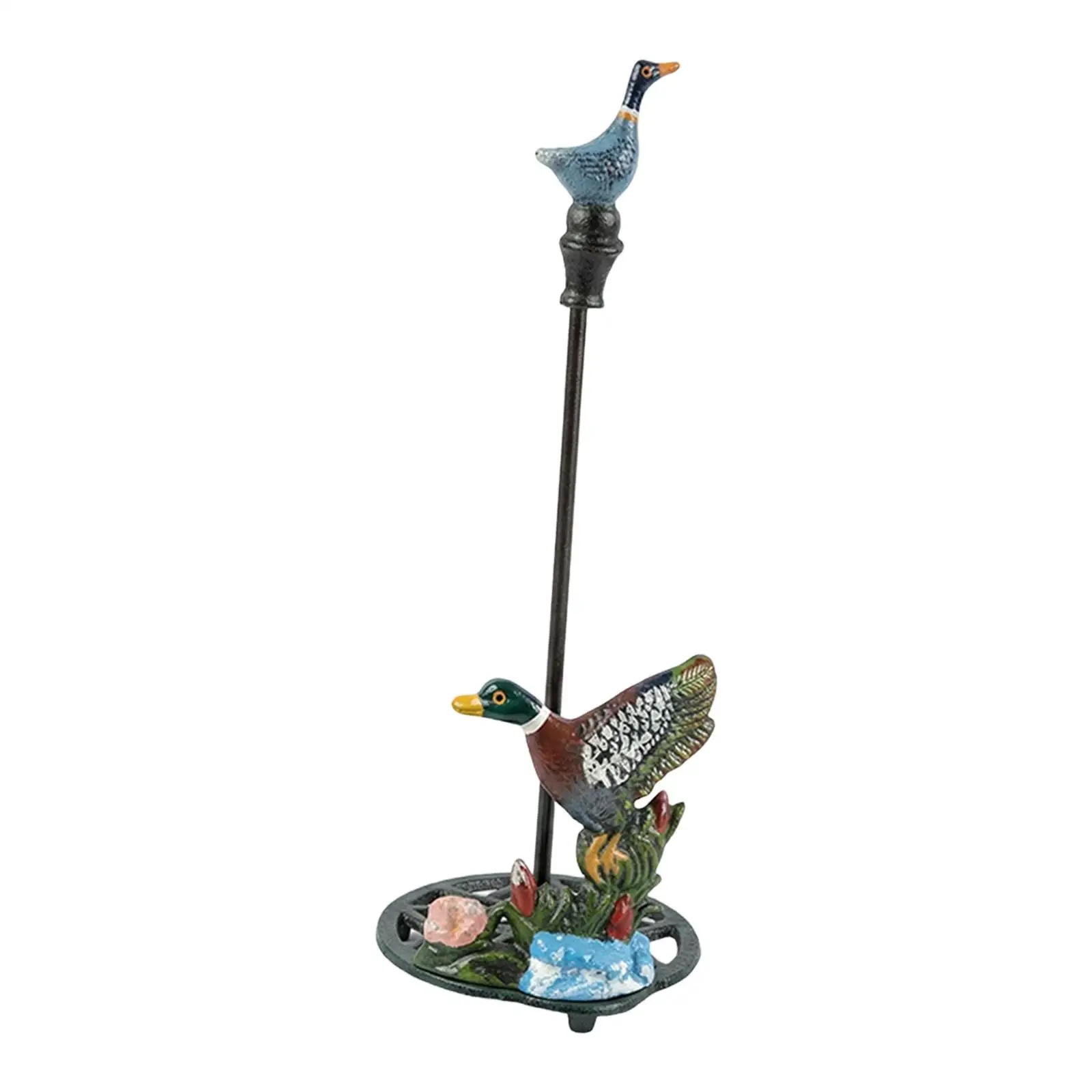 Durable Iron Paper Towel Holder Duck Design Paper Roll Holder for Kitchen Bathroom Practical Stand