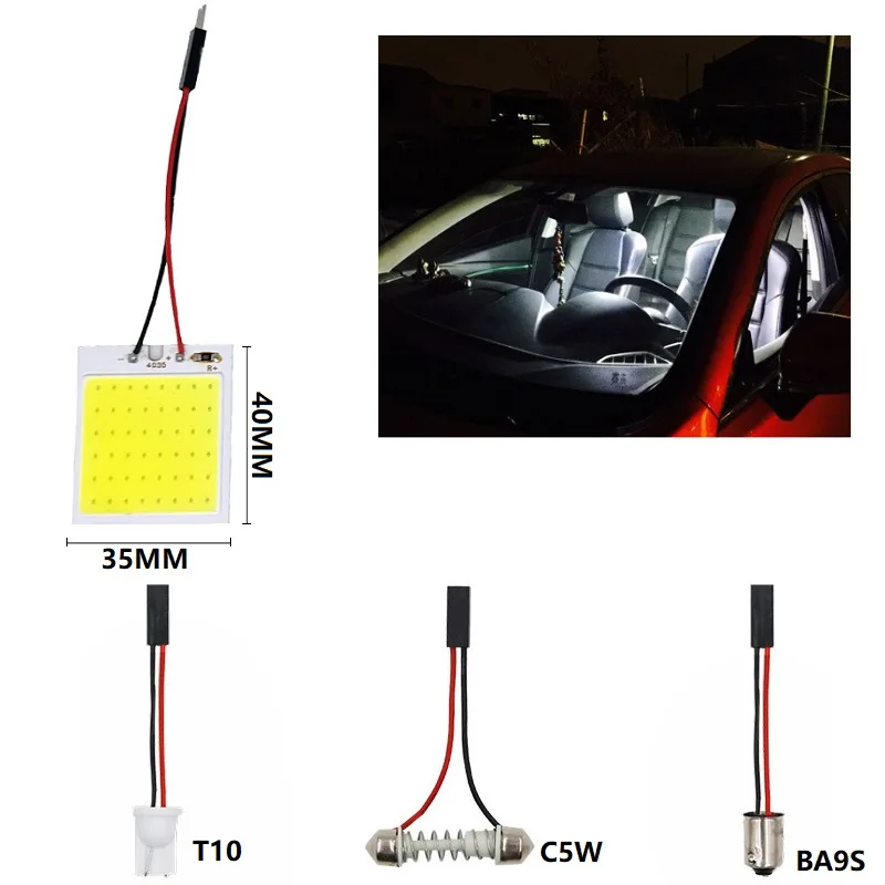 2szt Festoon LED COB Żarówki sygnalizacyjne 31mm 36mm 39mm 41mm ba9s C5W 168 Samochodowe wewnętrzne światła do czytania T10 Biała kopuła Lampa