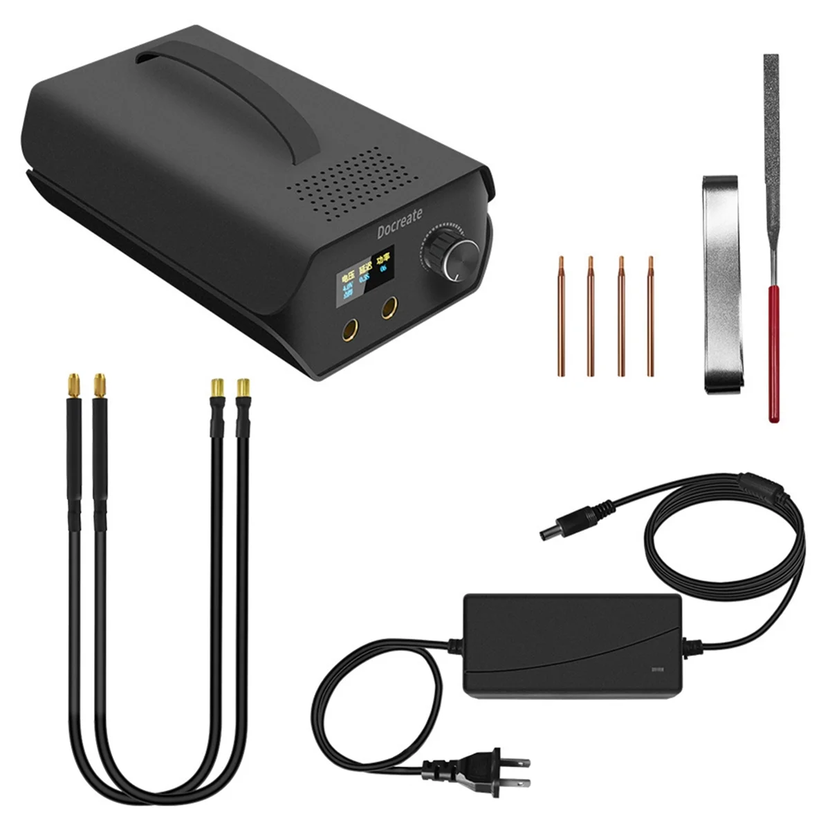 Supernew Docreate 0.3mm Spot Welder Nickel Portable Spot Welder Farad Capacitor Mini Home 18650 Lithium Battery Welder(US Plug)