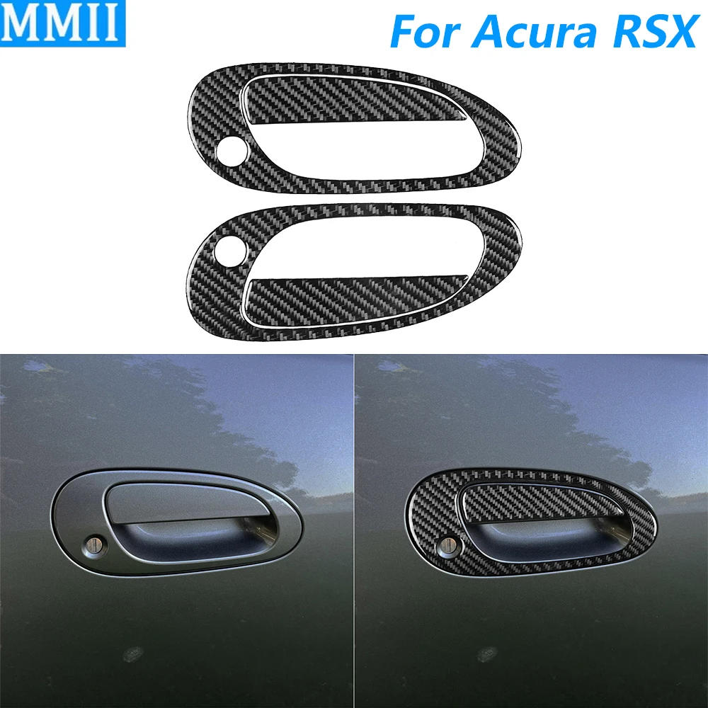 

For Acura RSX 2002-2006 Carbon Fiber External Door Lock Handle Switch Panel Cover Trim Set Car Accessories Decoration Sticker