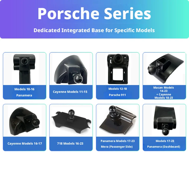 Suporte de celular específico para carro, clipe de fixação para base, adequado para acessórios de base Porsche Cayenne/Macan/718 Panamera 911