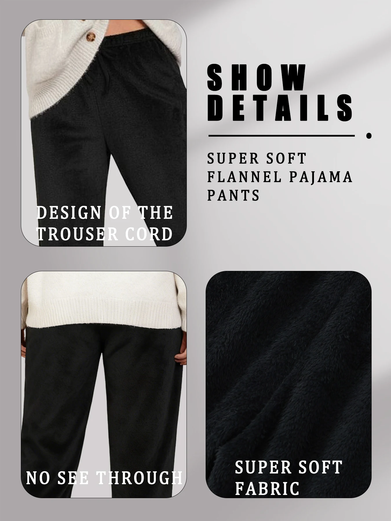 2 pezzi di pantaloni pigiama da donna in flanella super morbida. Pantaloni casual da casa per l'inverno