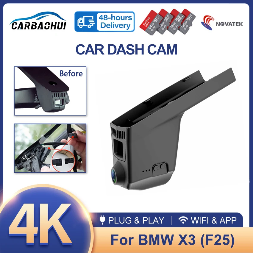 Plug and Play Car DVR Video Recorder For BMW F36 F21 F30 F11 640 650i X3 F25 X4 F26 X5 F15 X6 F16 X7 F23 4K UHD Dash Cam Camera