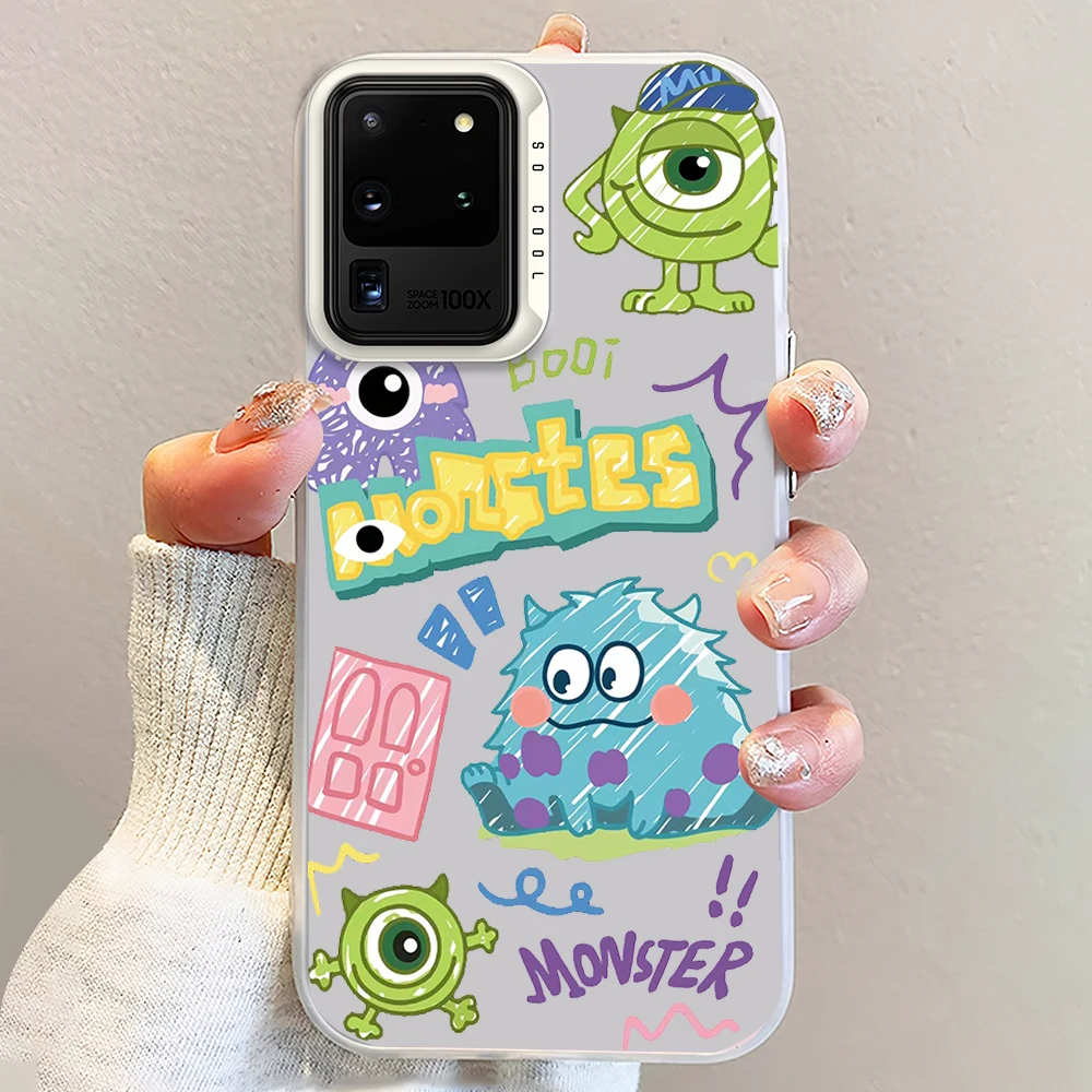 MINISO M-Monsters Inc Cute Laser Phone Case for Samsung S24 23 22 ULTRA A25 33 32 34 S PLUS IMD Shockproof Silicone Coque