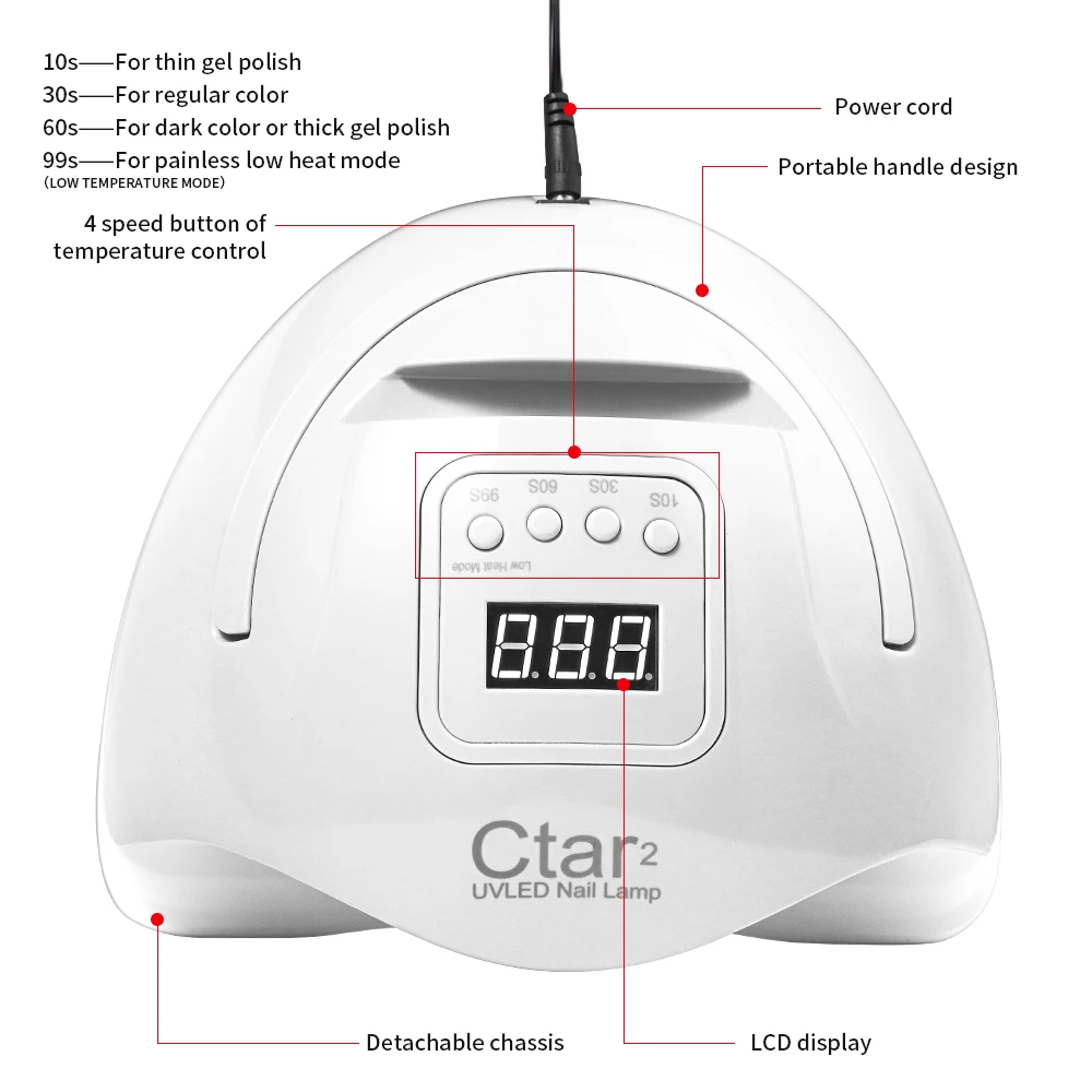 Professional 36 LED Nail Lamp Powerful UV Nail Lamps for Gel Polish with Timer and Automatic Sensor Manicure Salon Tool