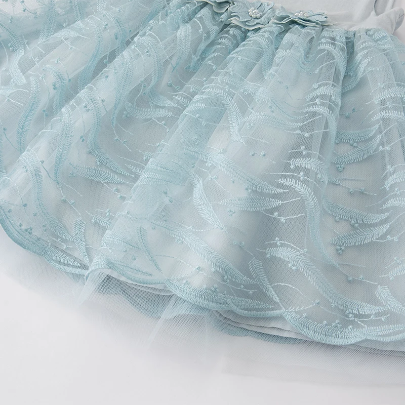 Dave Bella Prom Dresses Short Sleeve Solid Color Lace Princess Dress Birthday Party Dress Kids Clothes For 2-9Y DB2220963