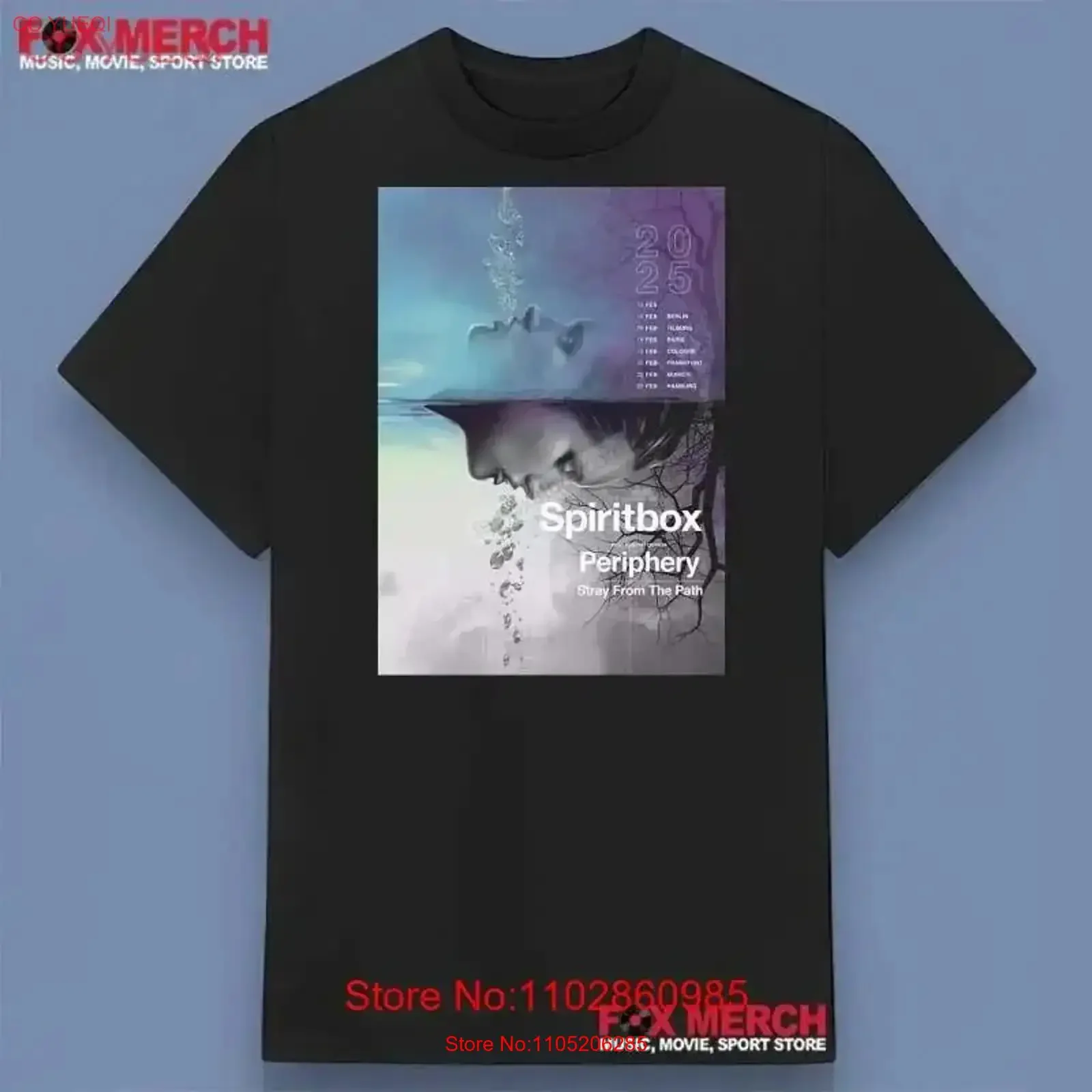 Spiritbox Periphery Stray From the Path Tour 2025 T Shirt vintage Washed Casual streetwear Stretched Versatile Slightly homme