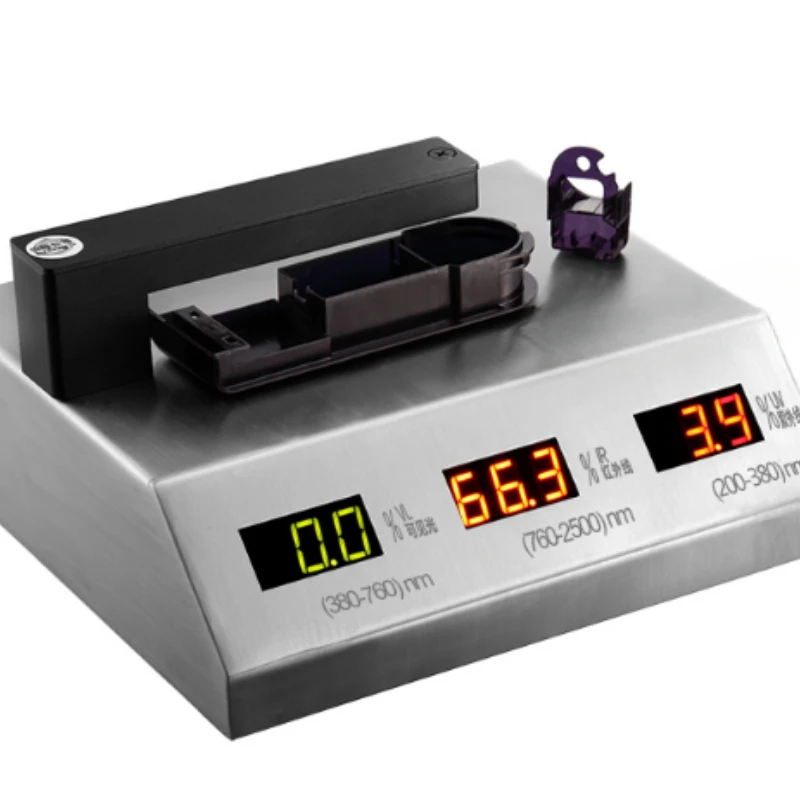 Benchtop transmittance tester UV/IR/visible light, plastic/glass/acrylic