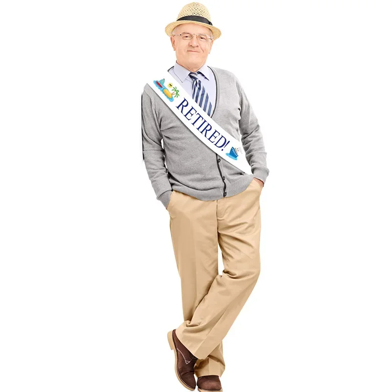 Men Women Retired Sash Coworkers Family friend sisters Retirement Party Decoration Supplies Favor Gift present Photo props