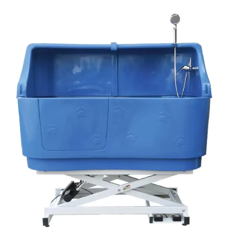 

2026 Factory Electric Lifting Plastic Pet Spa Bathtub Dog Grooming Bath With Backside Splasher
