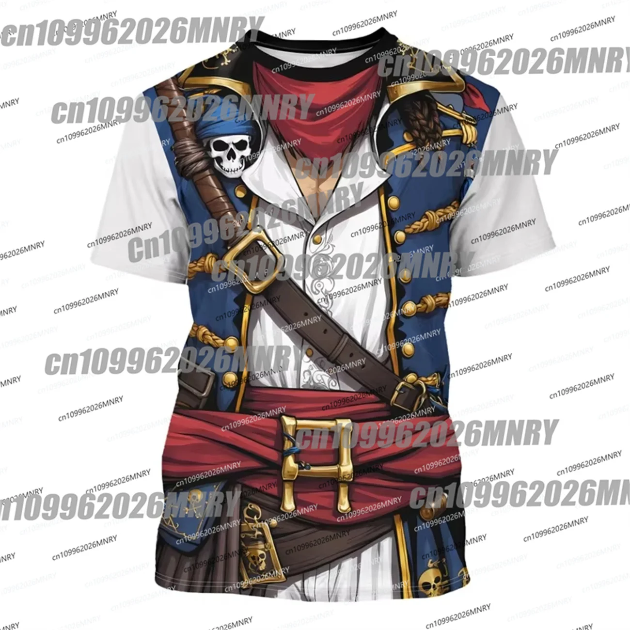 THE Pirate Captain Graphic Kid T-Shirt For Men Funny Cosplay Costume Crewneck Short Sleeve Tuxedo T-Shirt Tee New In Casual Top