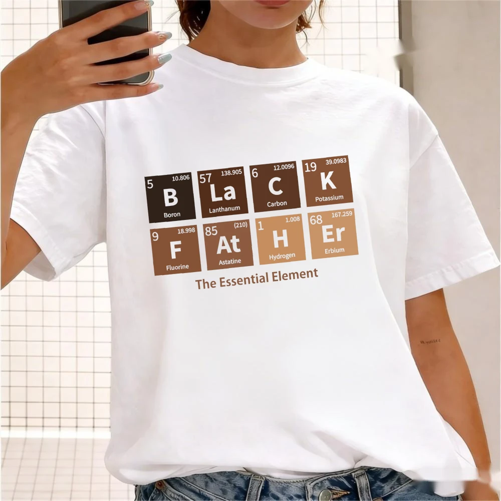 Black Father Melanin Shirt Funny Dad Shirt The Essential Element Tshirt Father's Day Gift Tee Men Casual Daily Life Cotton Tops
