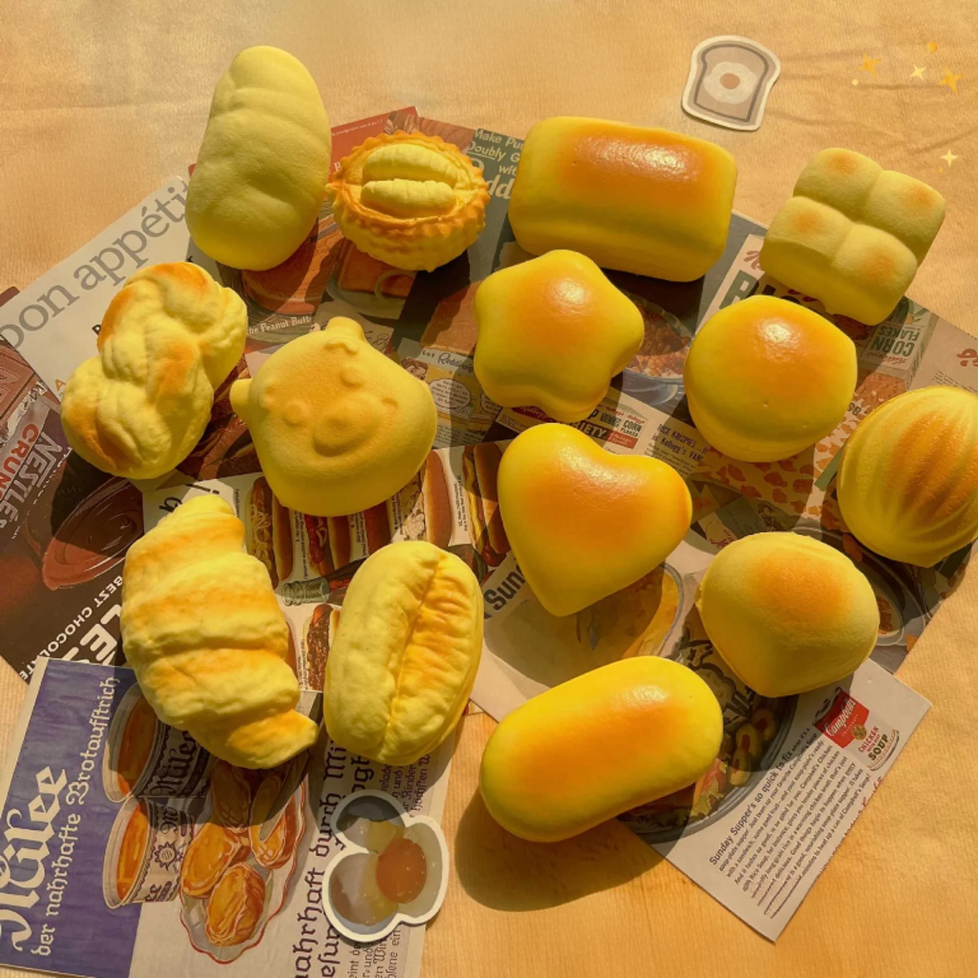 Squishy Simulated Bread Mini Soft Slow Rebound Bread Squeeze Toys Adults Sensory Fidget Toys Random Ship Stress Relief Toys