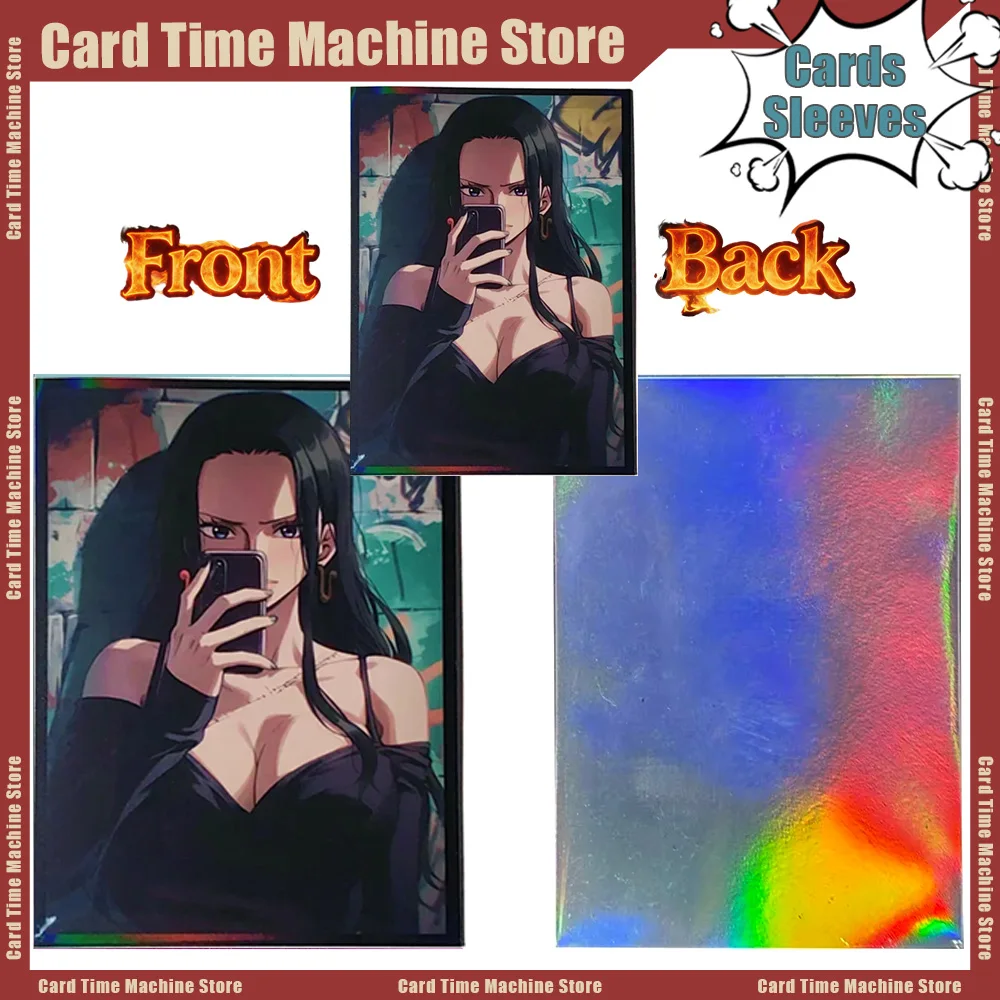 

60 шт., голографические рукава для карт Боа Хэнкок, защитная пленка для торговых карт, внешняя крышка, волшебный 67x92 мм, рукав для карт премиум-класса