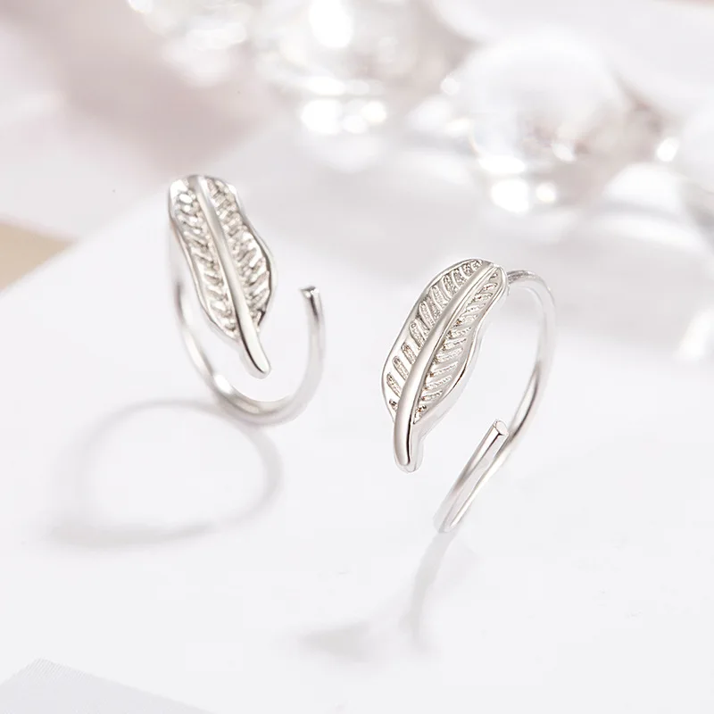 Женские серьги с перьями KOFSAC, простые серьги из стерлингового серебра 2023 пробы, шикарные украшения, подарок для девушки, 925