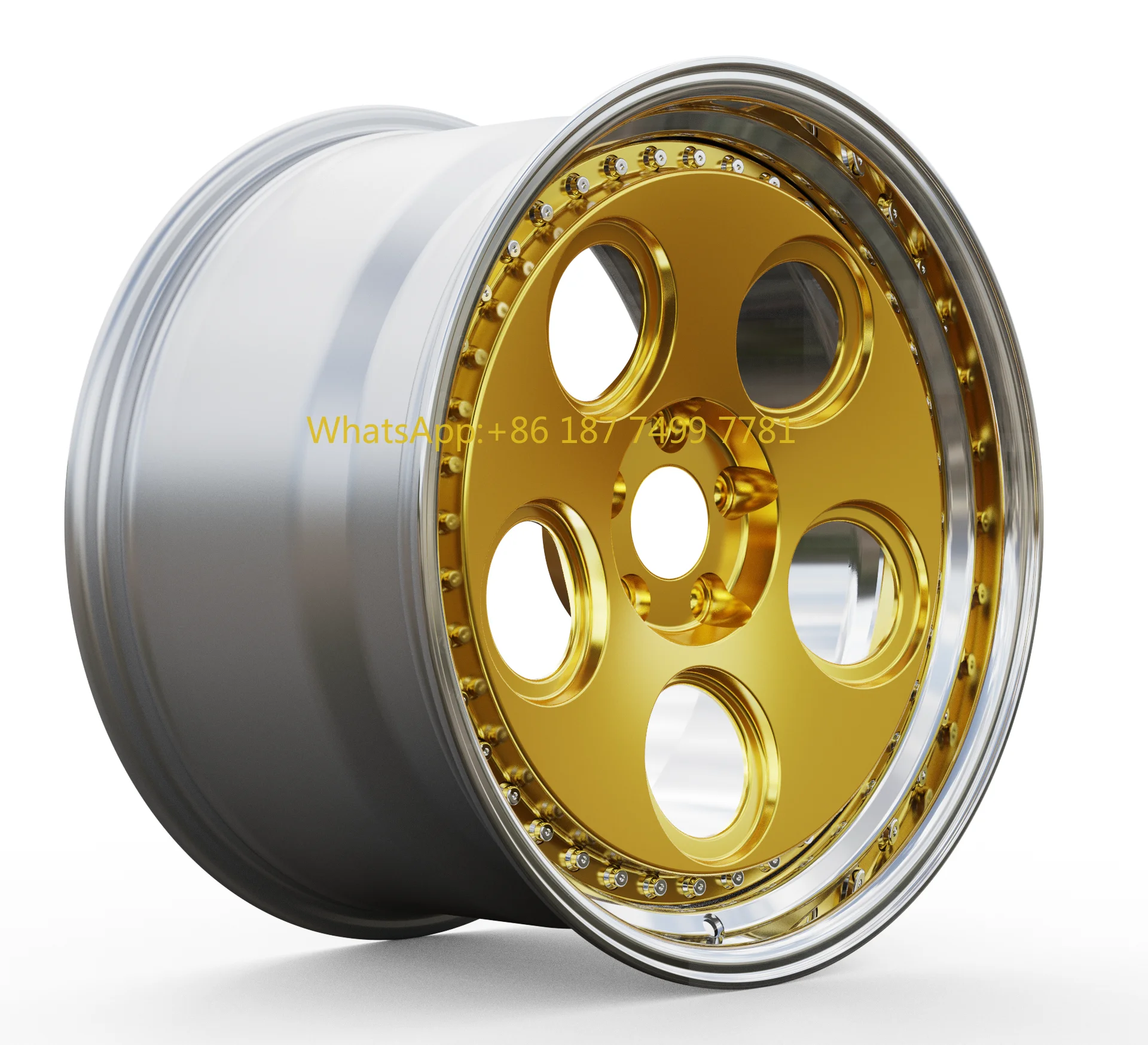 

6061 T6 Popular 19 20 22 Inch Glossy Gold 2 Piece Rims Deep Lip Concave Dish 5x112 5x114.3 5x120 Forged Wheels