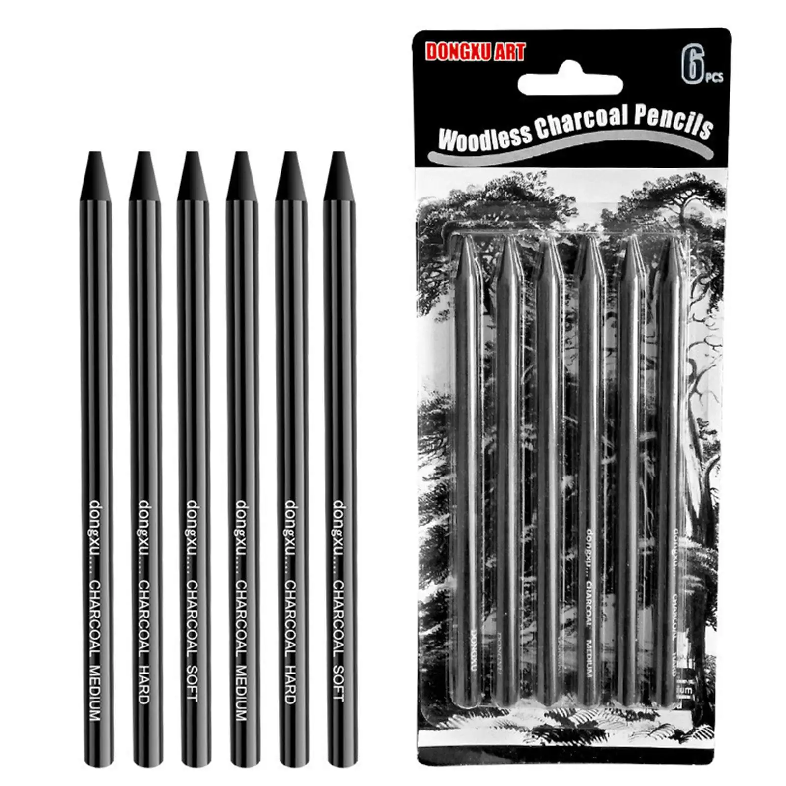 6Pcs Sketch Carbon Strips Gallery Supplies Sketching Drawing Painter Artist Art
