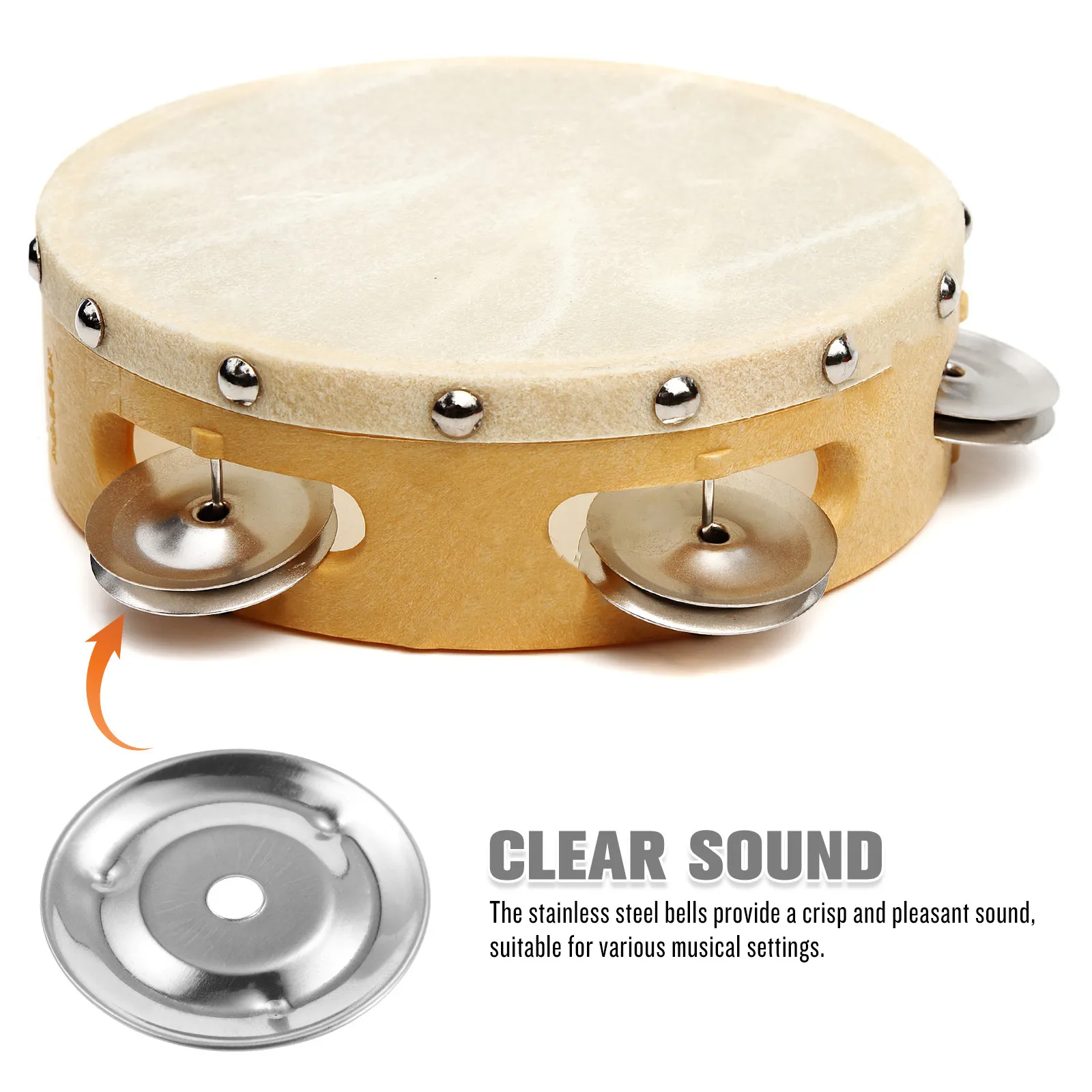 50Pcs Stainless Steel Tambourine Bell Rings Essential Accessory for Handheld Tambourines Percussion Instrument Cymbal Tambourine