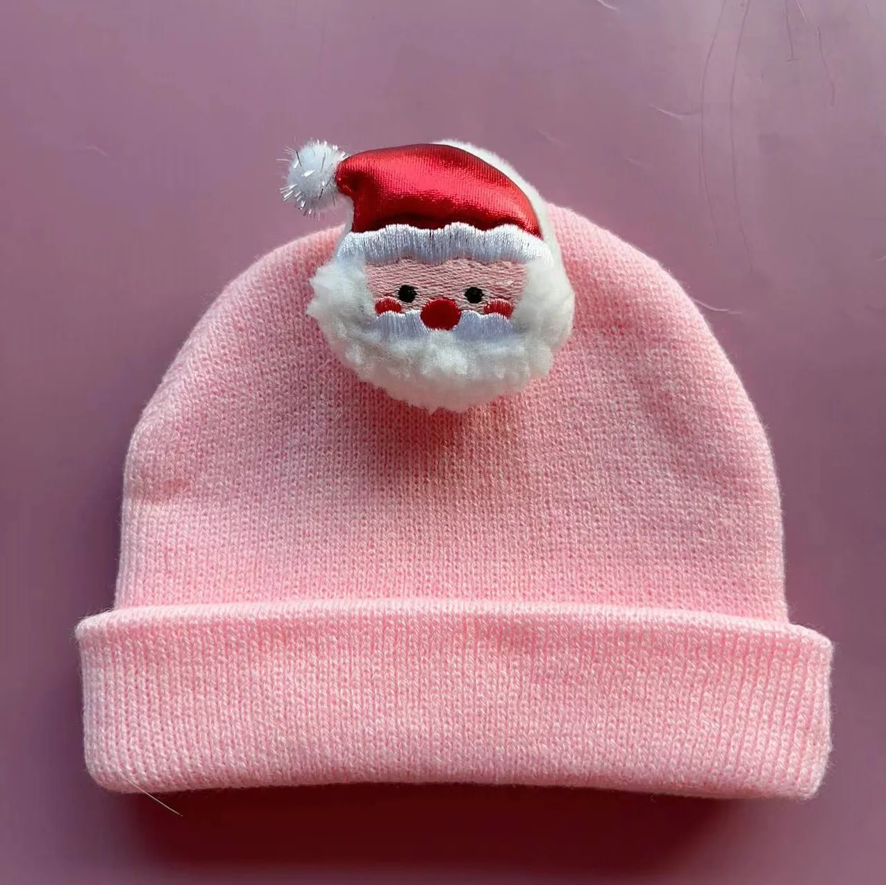 Christmas Santa Hat Xmas Long Plush Cartoon Knitted Hat For Baby Kids Unisex 2024 New Year Festive Party Supplies