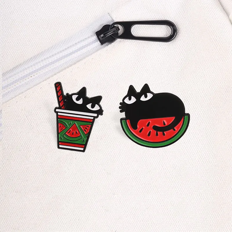 Cute Animal Enamel Pin Set Kawaii Cat Duck Bear Raccoon Brooch Lapel Badge For Backpack Jacket Bag Gift Accessory Decoration