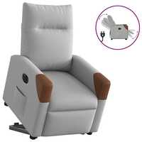 Electric clouds gray fabric vidaXL Relax armchair with stand-up aid