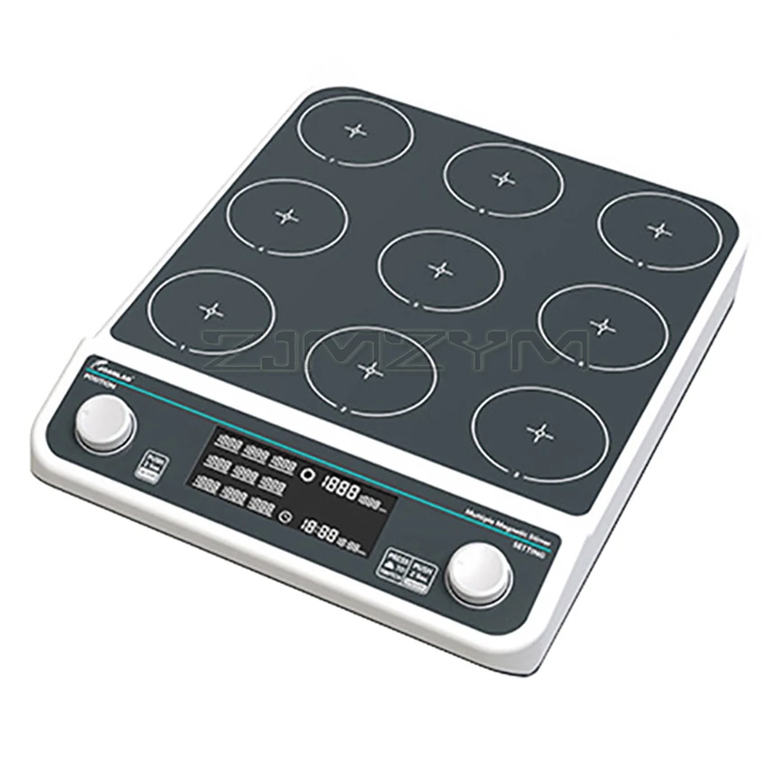 9*500ML Multi-Position Electric Magnetic Stirrer Mixer Lab Digital Magnetic Mixing Machine with Timing Speed 1500rpm