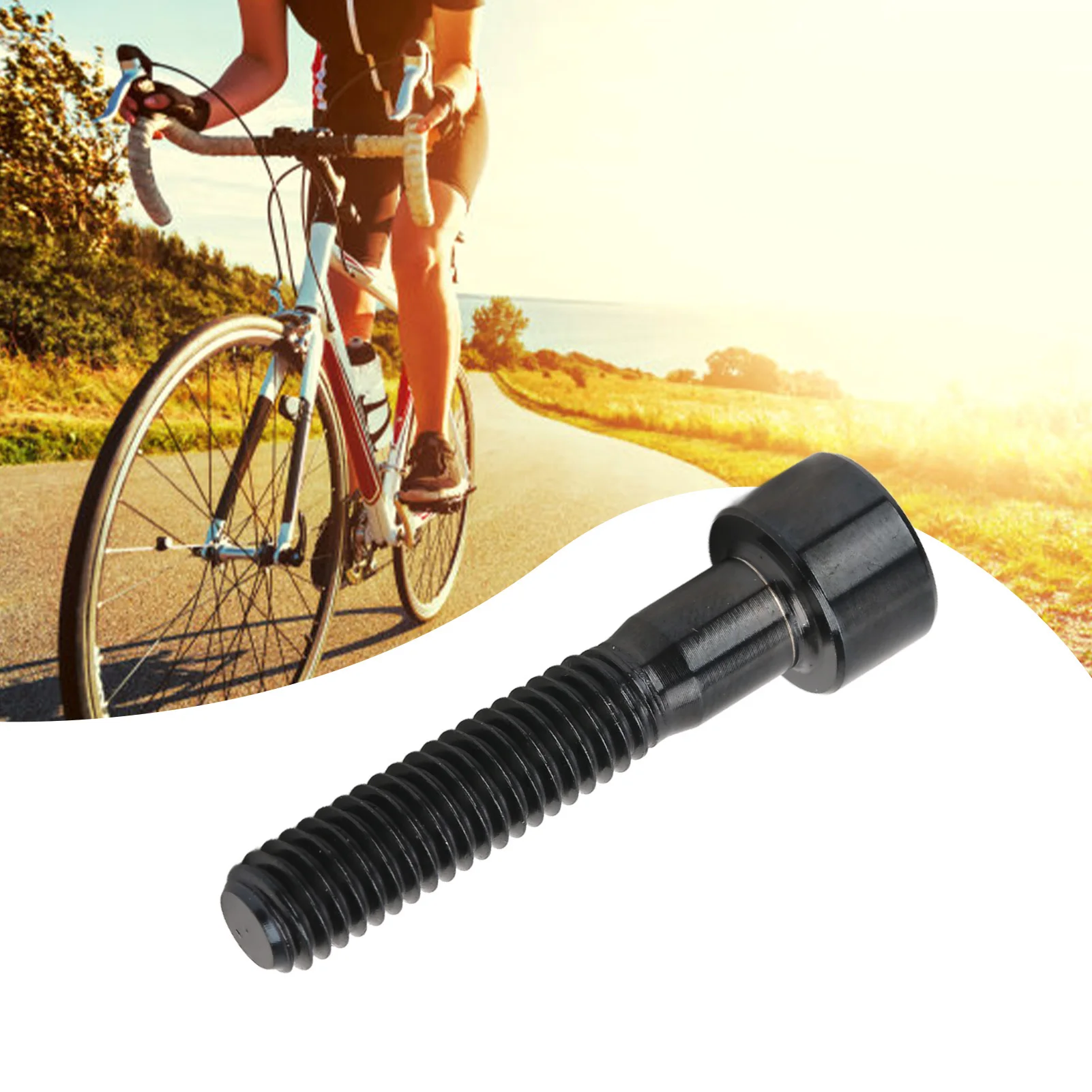 

RISK Headset Stem Top Cap Fixing Bolt M6x30mm Column Head Bike Stem Bolt Screw Titanium Alloy for Bike Repair Black