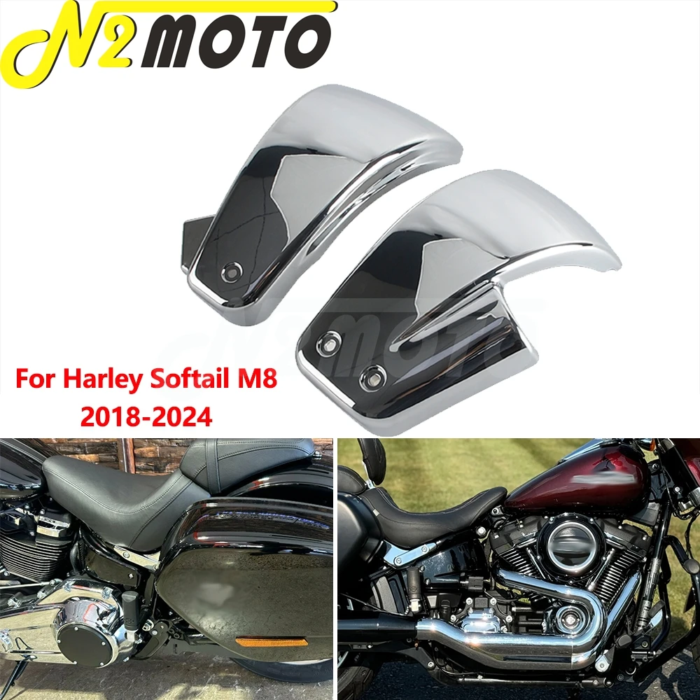 For Harley Softail M8 Fat Boy Bob Sport Glide Breakout FLFB FXFB FXBR FXBRS FLSB 2018-2024 Motorcycle Battery Side Fairing Cover view 2