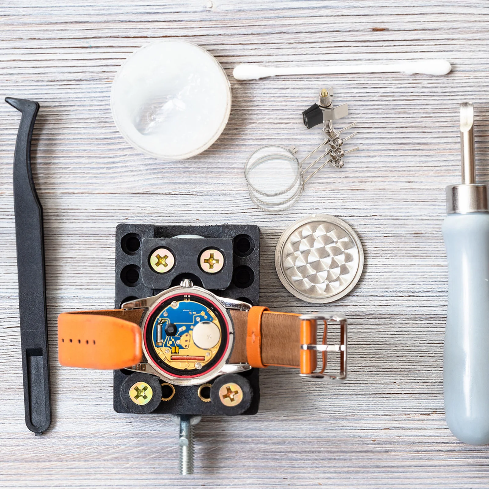 

Portable Jewelers Loupe Adjustable Design 5x-15x Magnification Stable Mechanism Hands-Free Operation Watchmakers Inspection