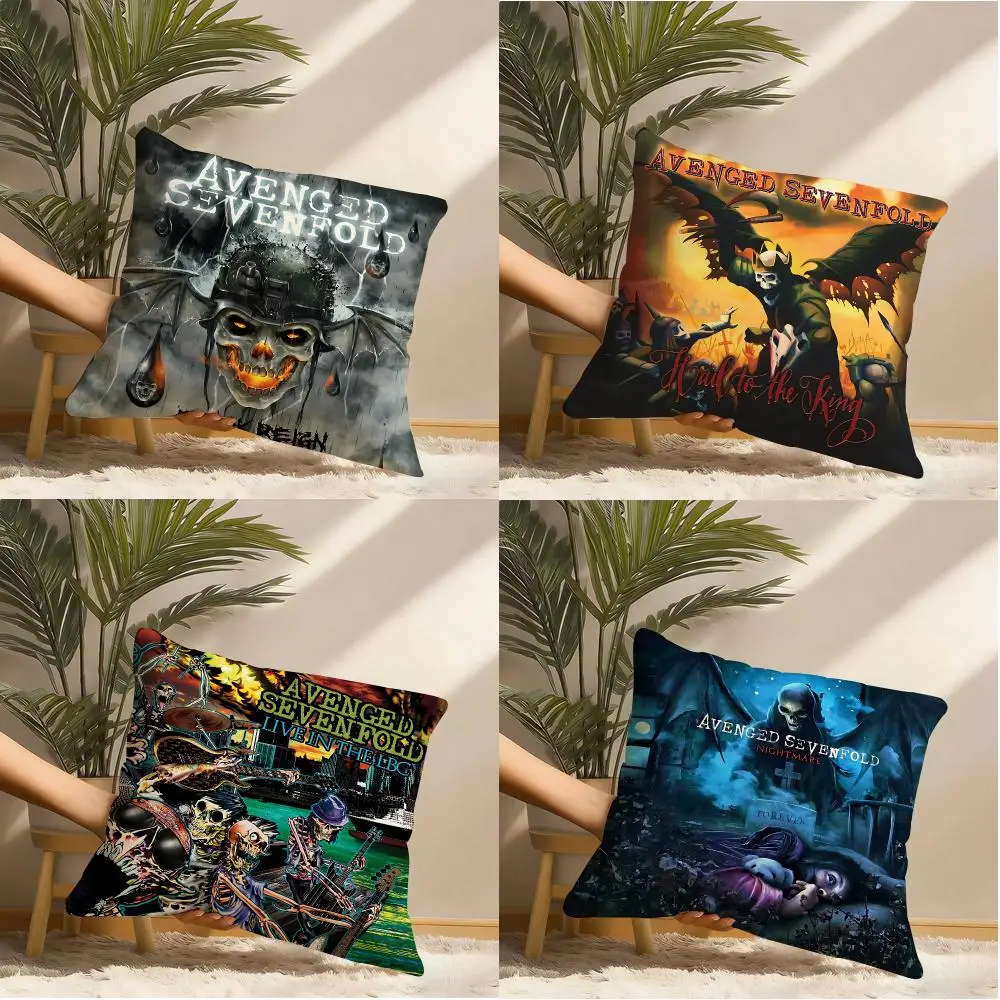 A-Avenged S-Sevenfold Cushion Cover Natural Linen Organic Fabric Double-Sided Printing Sofa Home Decor Gift Pillow Cover