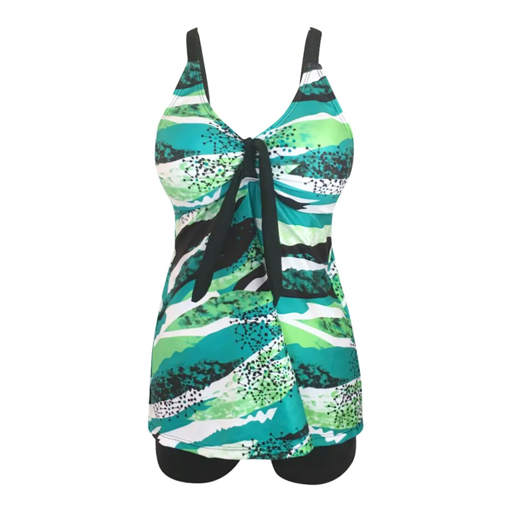 Conjunto de Bikini con estampado para Mujer, traje de baño de dos piezas con top y parte inferior, Tankini Sexy de los años 2000, ropa de playa para verano