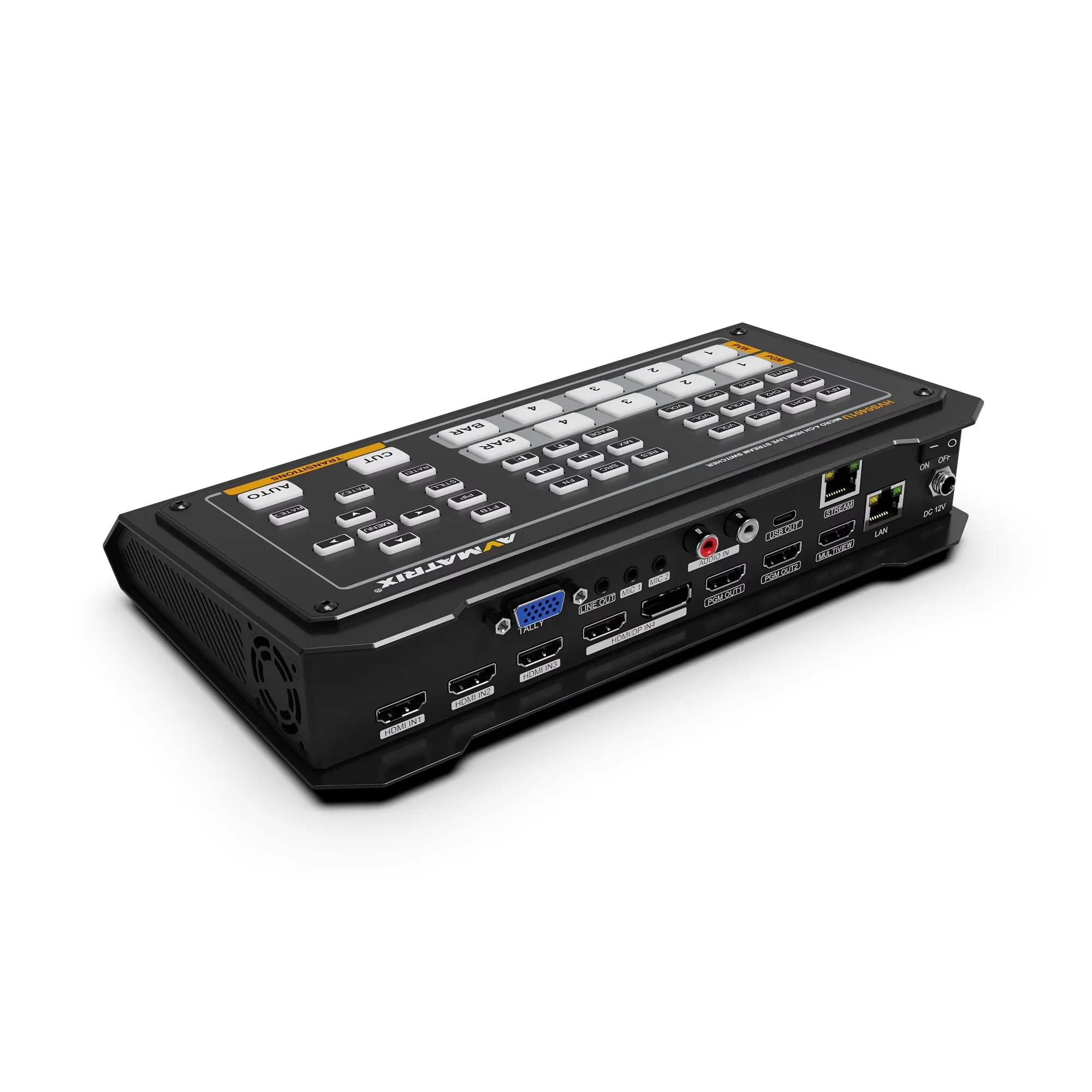 Avmatrix hvs0401u 4ch hdmi-kompatibler dp video umschalter sdi usb typ-c pgm multi view für live-streaming-aufzeichnung