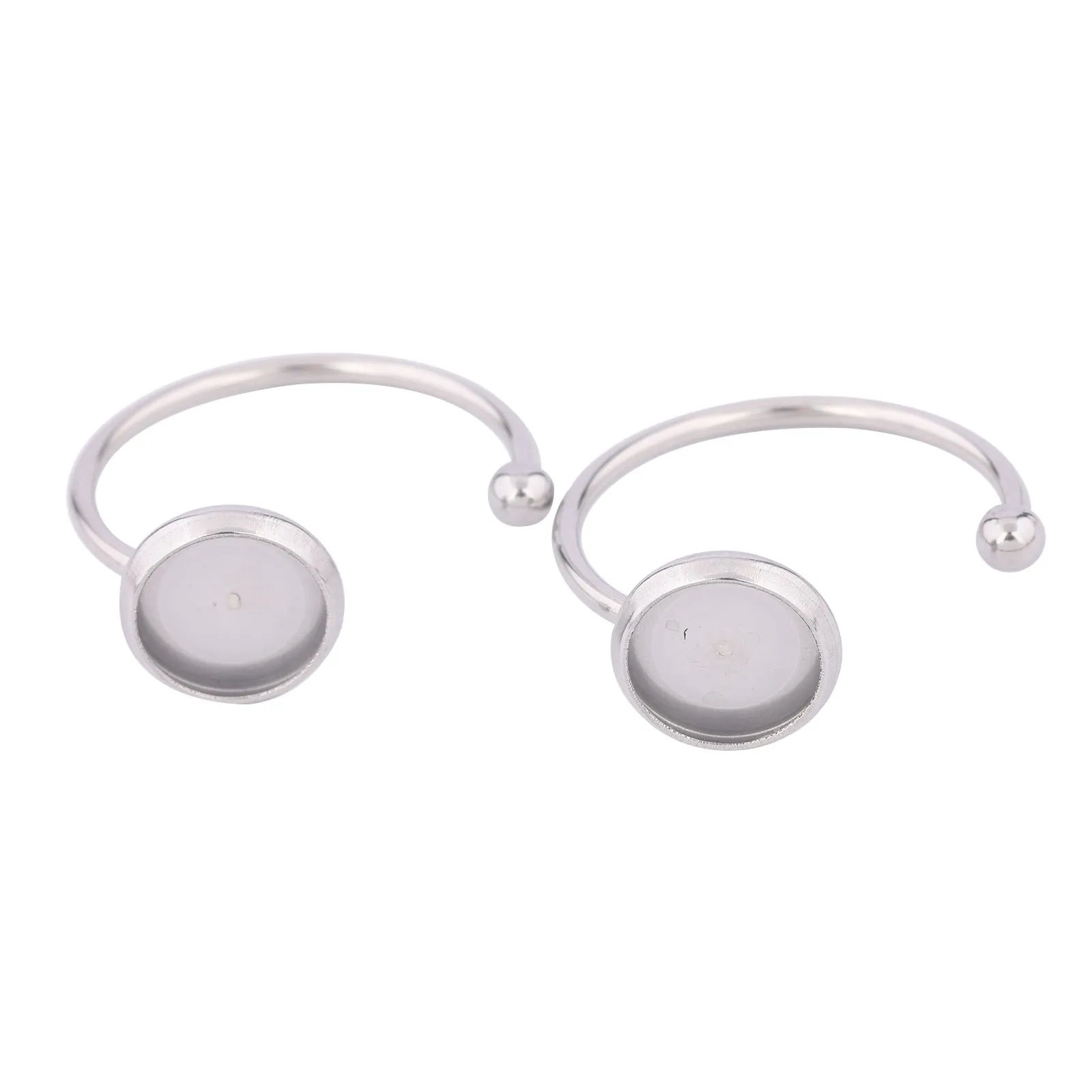 10pcs Stainless Steel Fit 8mm Cabochon Ring Base Settings Diy Bezel Fingerring Blanks For Jewelry Making Supplies