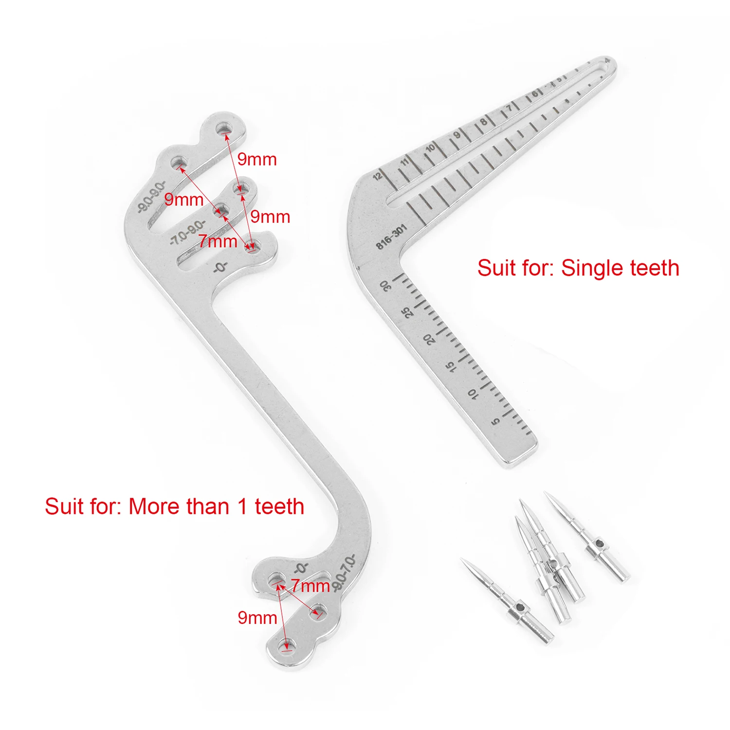Juego  Guías  Implantes Dentales, Localizador  Implantes Orales, Guía  Posicionamiento, Regla  Posicionamiento  Perfo
