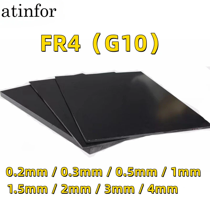 atinforAntistatic Black Glassfibre Template Board Sheet G10 Epoxy Glass Fiber FR4 Fibreglass Plate 3D printer Removable Platform