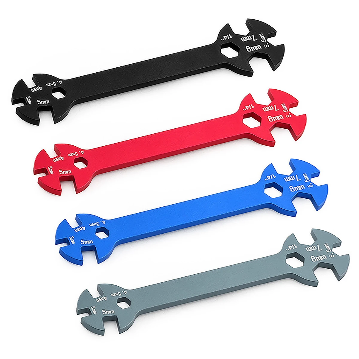

RC Multi-Function Turnbuckle Repair Wrench for 3/4/4.5/5/5.5/7/8mm 7075 Aluminum Alloy Turnbuckle & Nut Spanner Tool