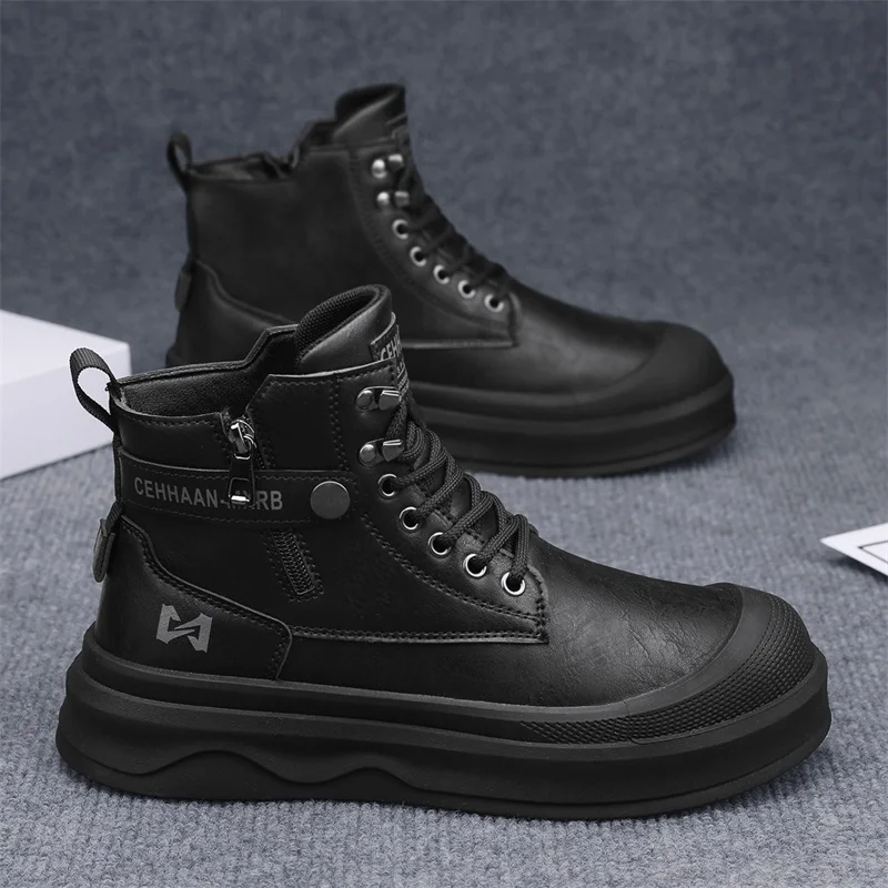 

Мужские ботинки, зимние высокие кожаные туфли, модные ботильоны, деловая повседневная уличная обувь, новая мужская спортивная обувь