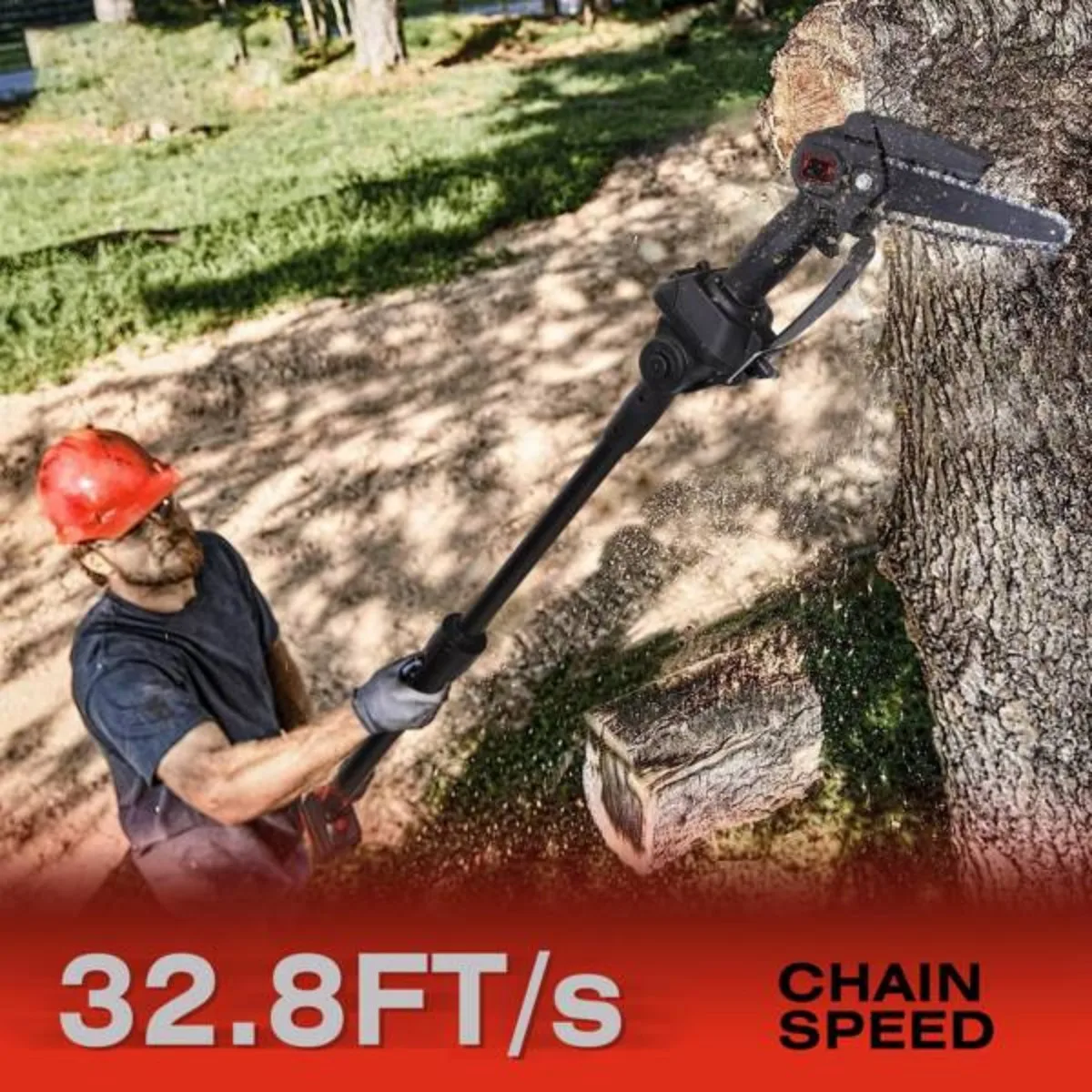 2-in-1 Cordless Pole Saw Brushless Mini Chainsaw Cordless with Pole 21500mAh Batteries Powered Pole Saws for Tree Trimming