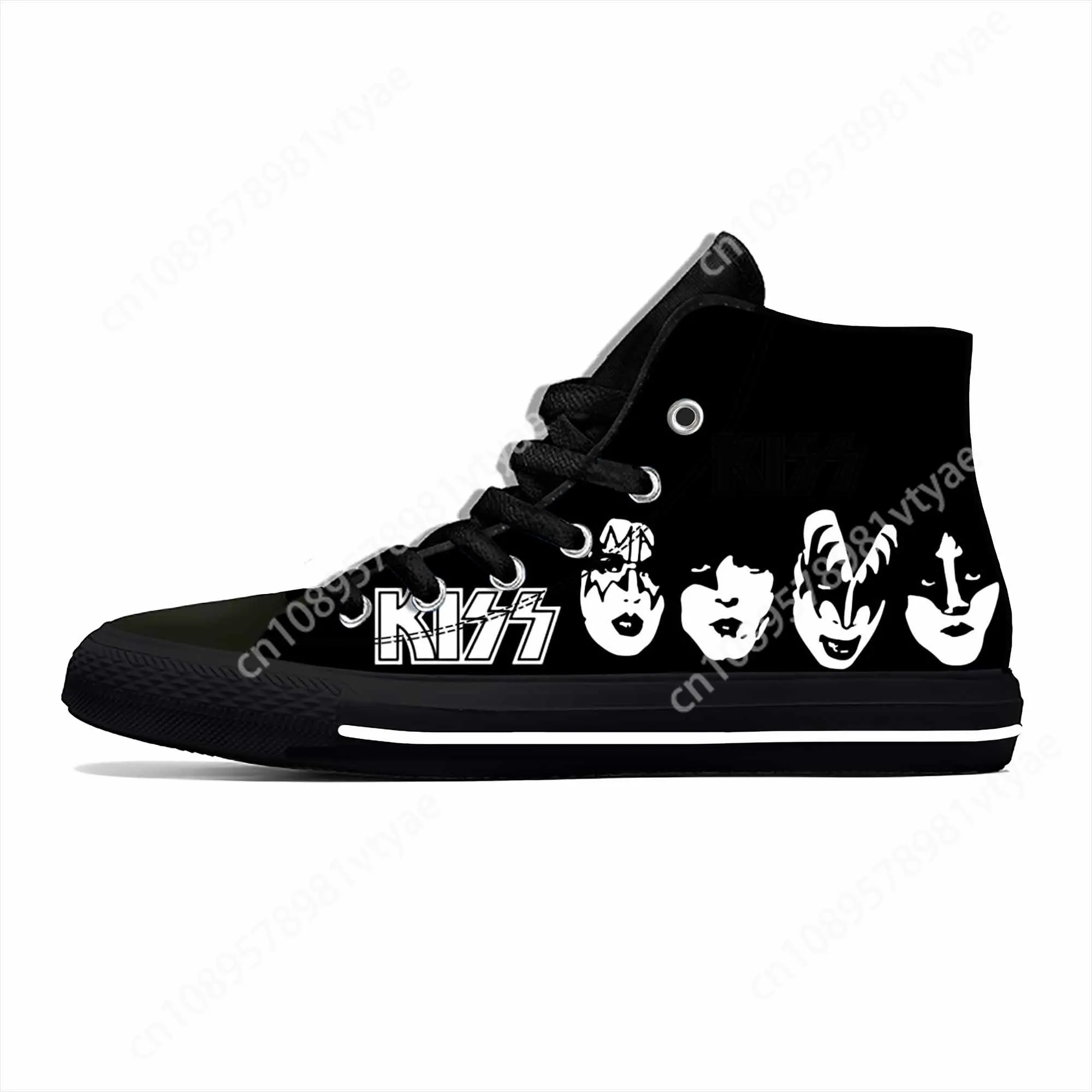 Heavy Metal Rock Band Music Singer Kiss Fashion Casual Cloth Shoes High Top Lightweight Breathable 3D Print Men Women Sneakers