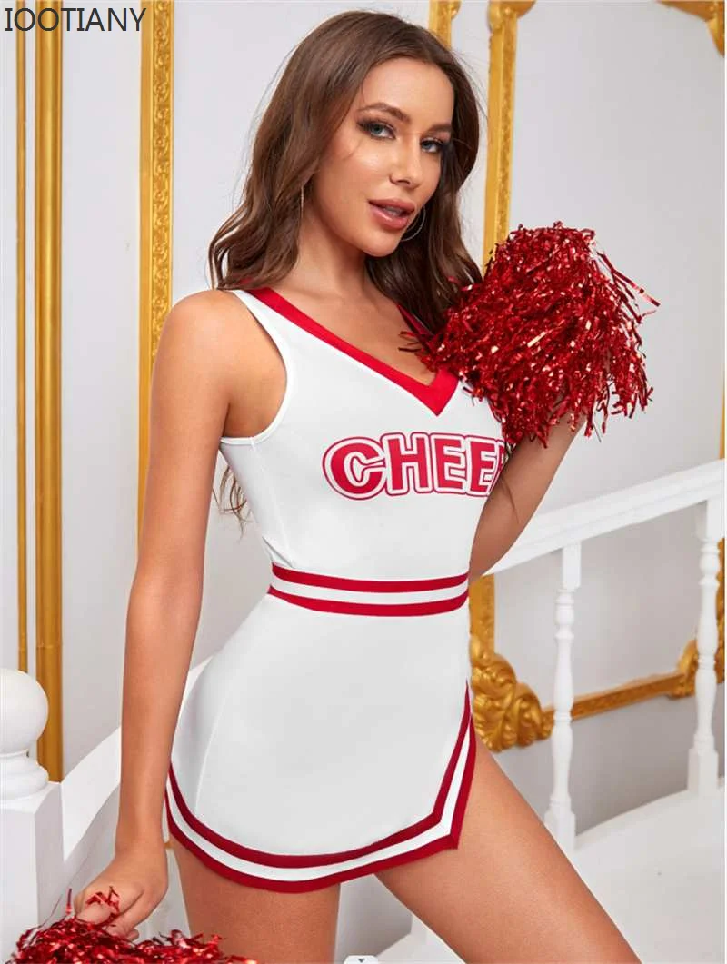 2024 Women's Sexy Sporty Cheerleading Uniform Adult Lady Stylish  Student Lingerie Dress Girl Football Baby Costumes