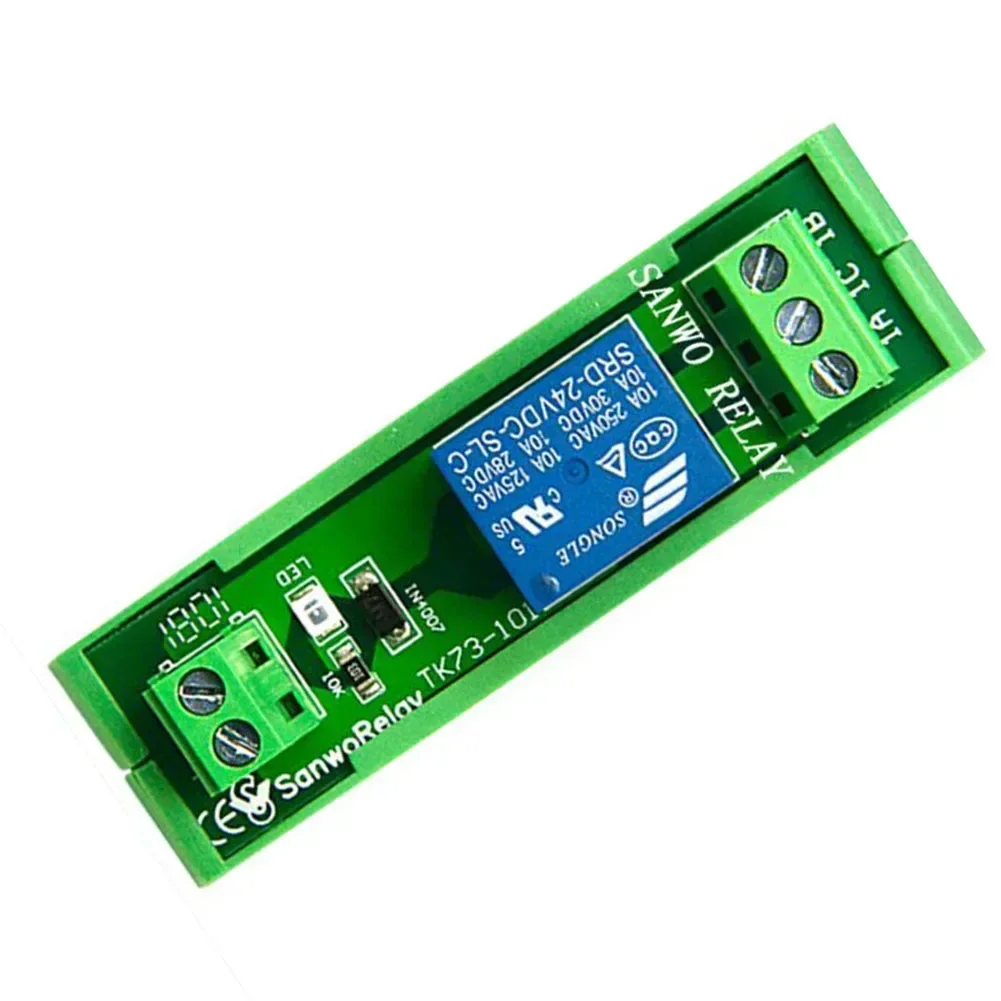 1pcs Din Rail 1 Channel Relay Board 5/12/24V Relay + Interface Electromagnetic Relay Power Supplies Relays Home Improvement