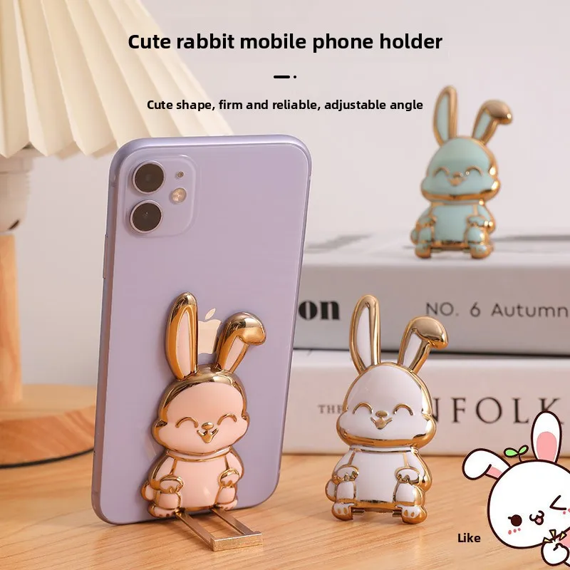 

Creative Cartoon Rabbit Phone Stand, Adjustable Bunny Holder, Cute Desk Accessory Gift for Girls, Compatible with All Phones