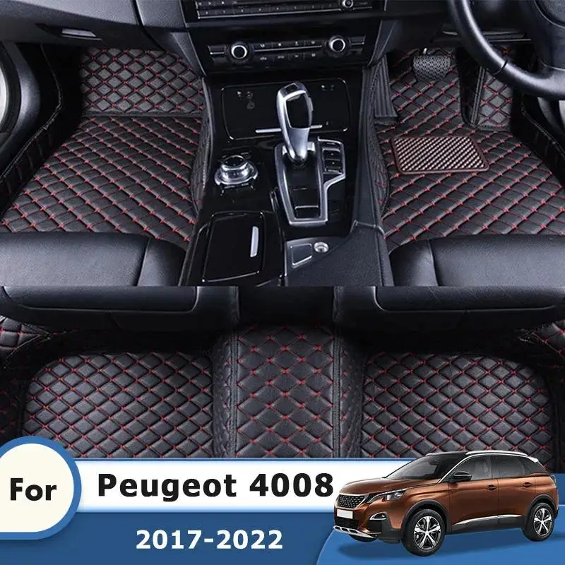 

RHD Car Floor Mats For Peugeot 4008 2017 2018 2019 2020 2021 2022 2023 2024 Leather Car Carpet Auto Interior Accessories